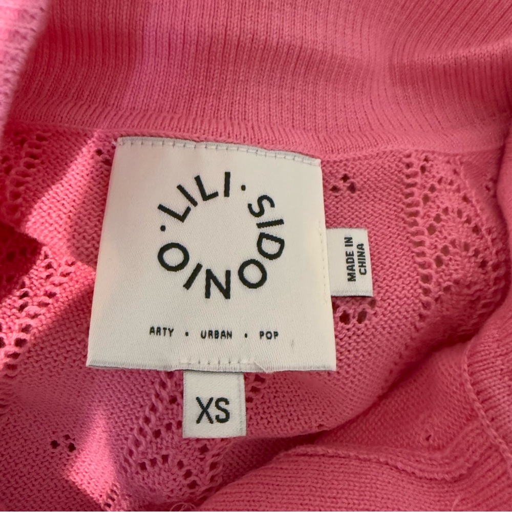 Lili Sidonio Short Sleeve Knit Top Pink Size XS - Picture 3 of 4